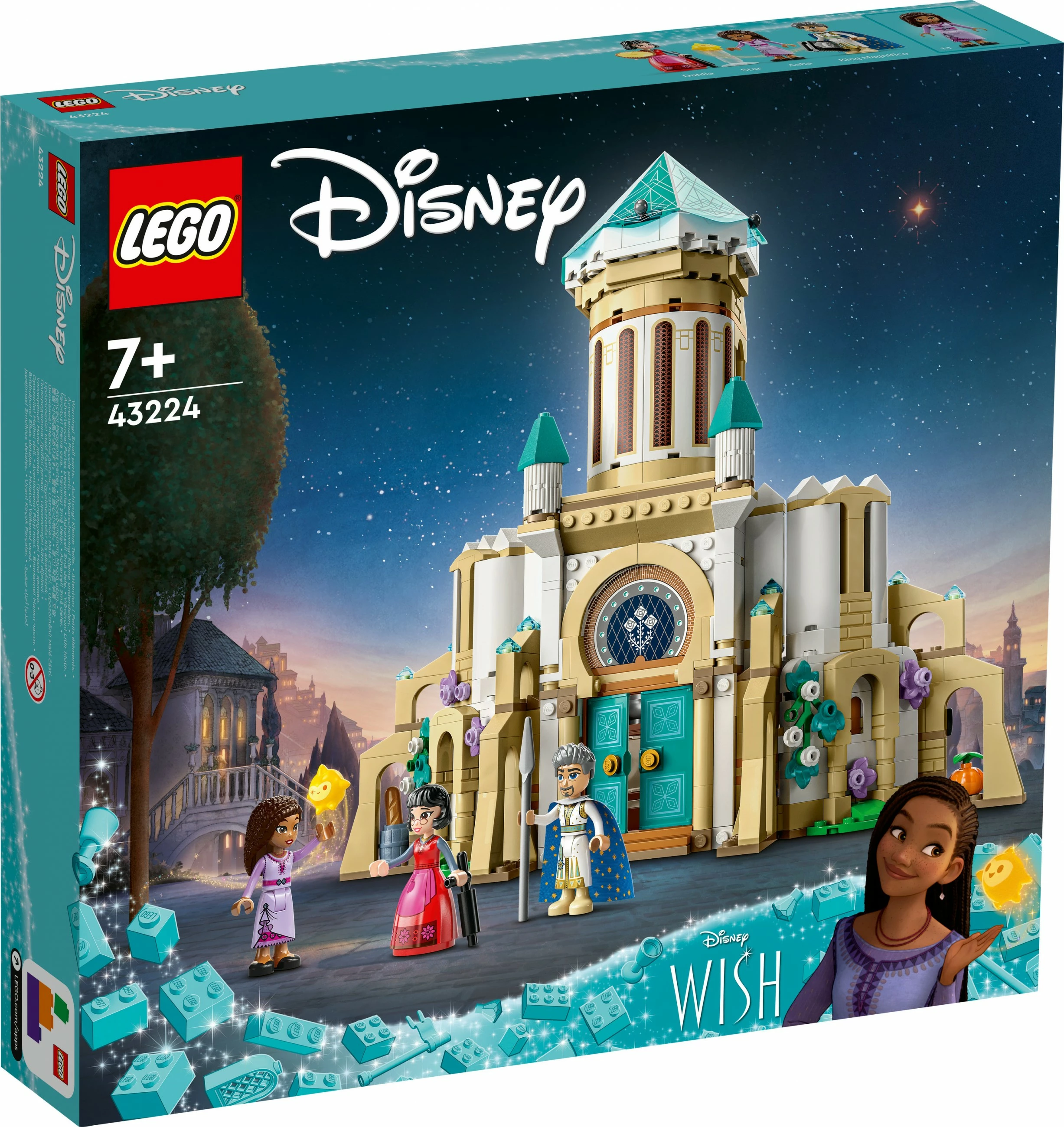 Komplet gradnje LEGO Disney Grad kralja Magnifica 43224, 613 kosov, večbarven