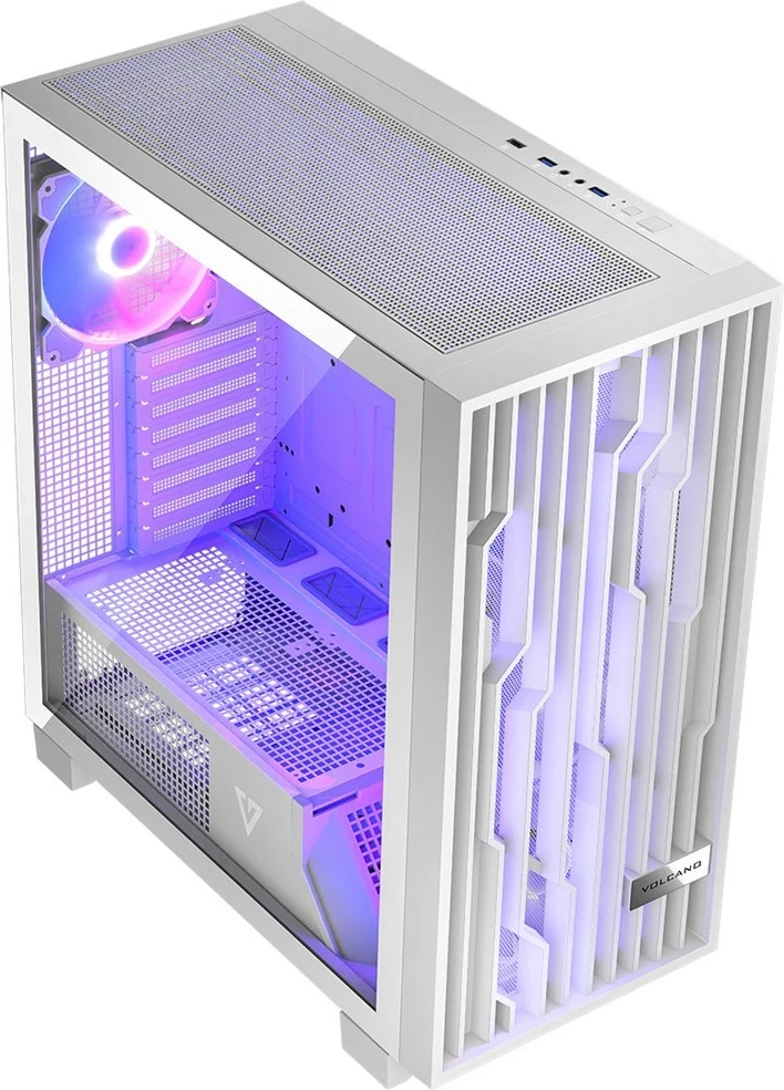 Ohišje z ARGB osvetlitvijo MODECOM VOLCANO PERUN APEX MIDI, belo