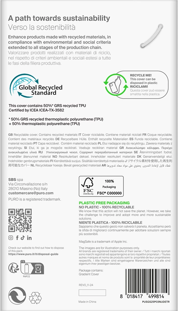 Silikonski ovitek Puro 03 Nude za Samsung Galaxy S25, prozoren