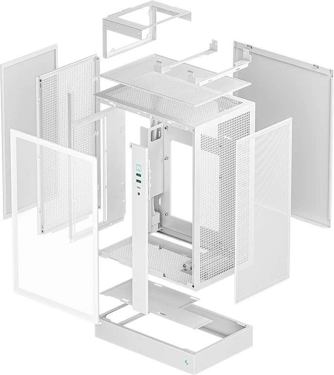 Računalniško ohišje DeepCool CH170 PLUS WH, kaljeno steklo, belo