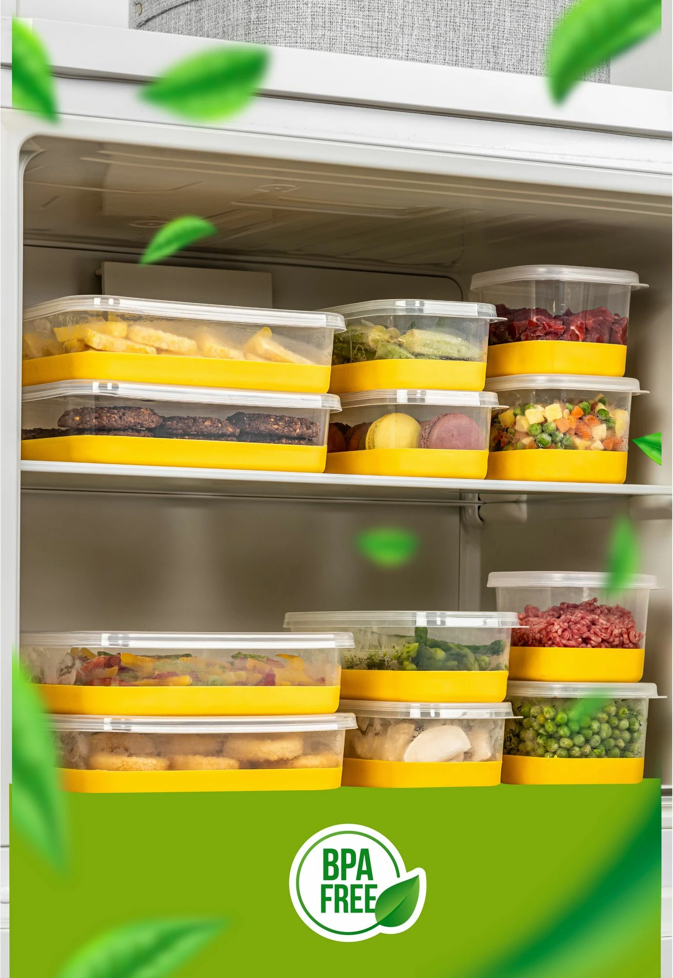 Set organizatorjev za hladilnik, 14-delni, Hermia 8A4B2C, rumene barve