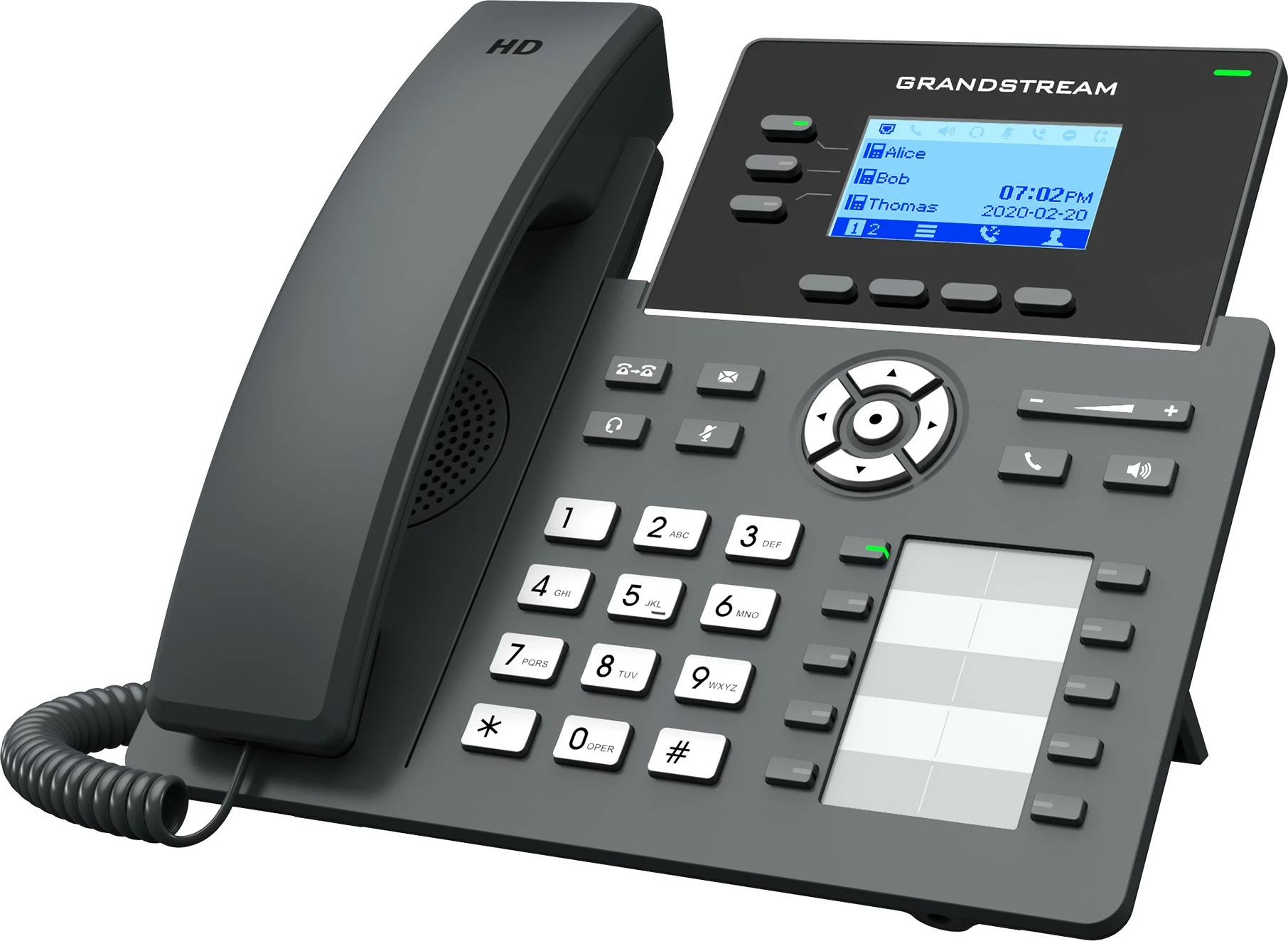 IP telefon, Grandstream GRP2604P, 3 linije, 2000 stikov, črn