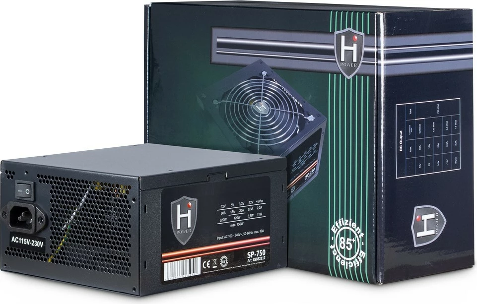 Napajalnik 750 W, 100 - 240 V, 50 - 60 Hz, 10 A, aktiven, Inter-Tech HIPOWER SP-750