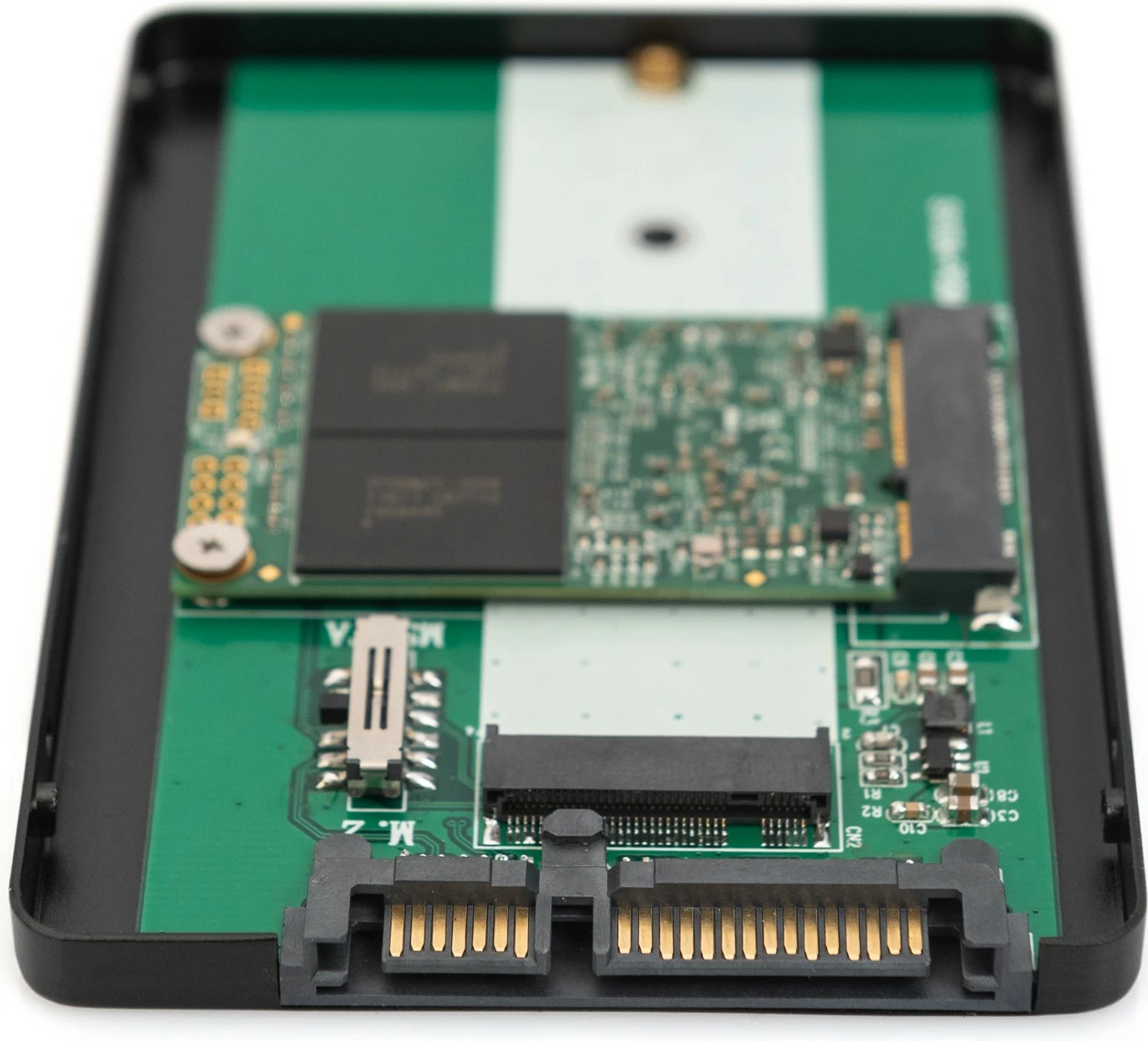 Zunanj ohišje 2,5" SATA za SSD/HDD, podpira M.2 ali mSATA, 6 Gbit/s, črno - Digitus