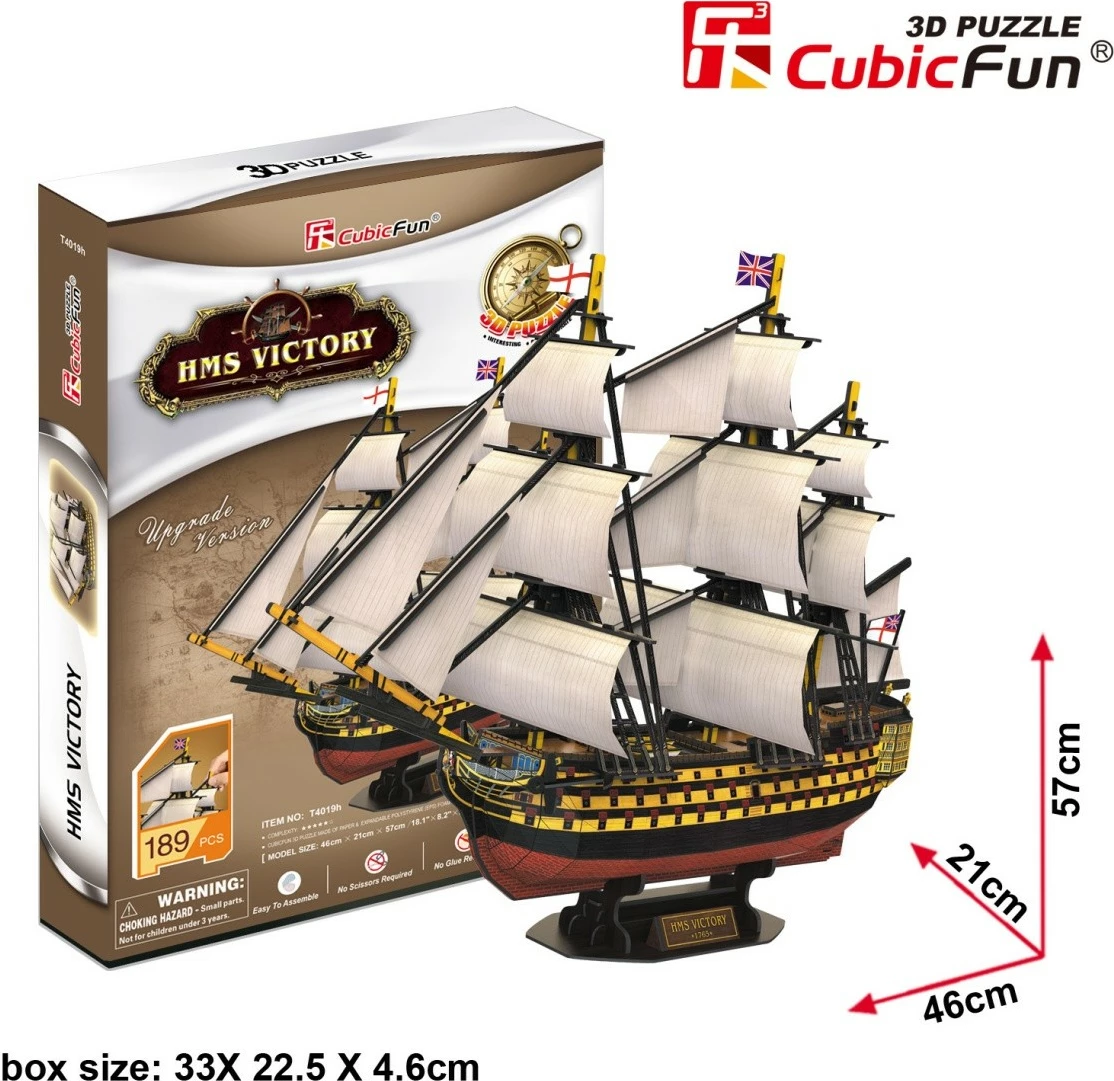 3D sestavljanka Cubic Fun HMS Victory, 189 kosov