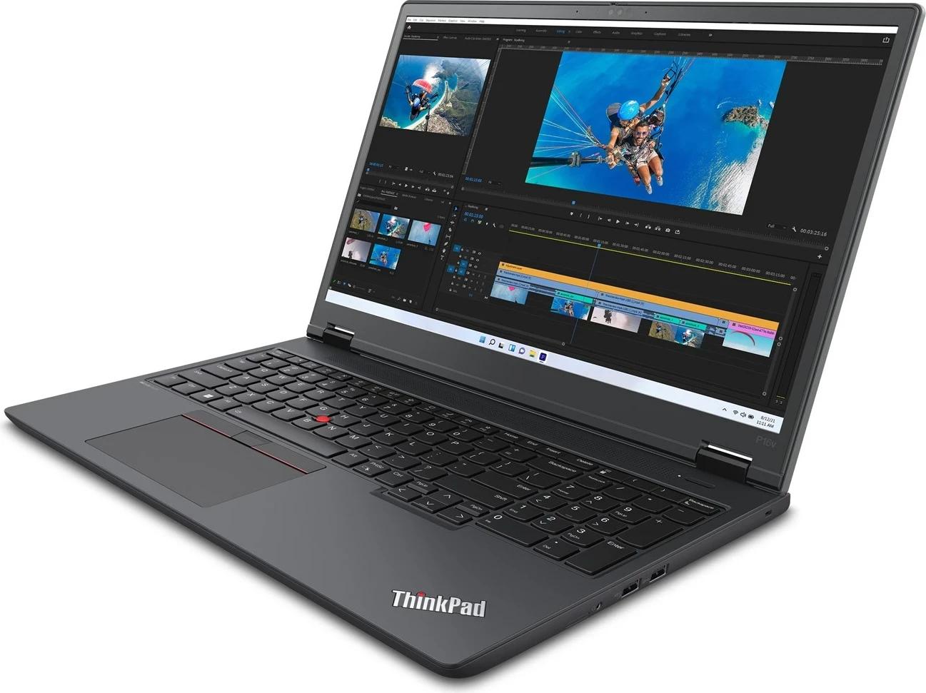Prenosnik z visoko zmogljivostjo Lenovo ThinkPad P16v Gen 1, AMD Ryzen 7 PRO 7840HS, 16 GB RAM, 512 GB SSD, NVIDIA RTX A1000, 16", Thunder Black