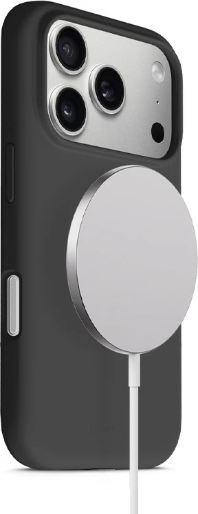 Magnetni zaščitni ovitek Color Cover CRONG za iPhone 17 Pro Max, silikonski proti udarcem, z MagSafe, črn