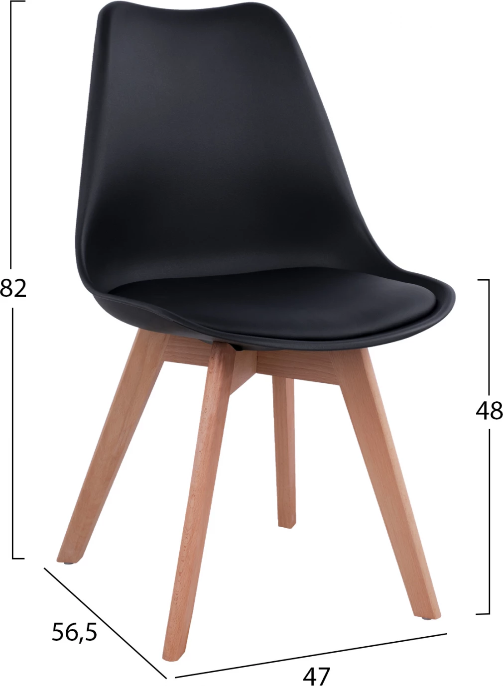 Komplet jedilnice 5 kosov miza Φ90X74 in 4 stoli VEGAS črni FH11692.02