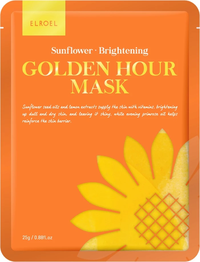Maska za obraz Golden Hour Brightening, Elroel, z oljem sončnice, 25 g