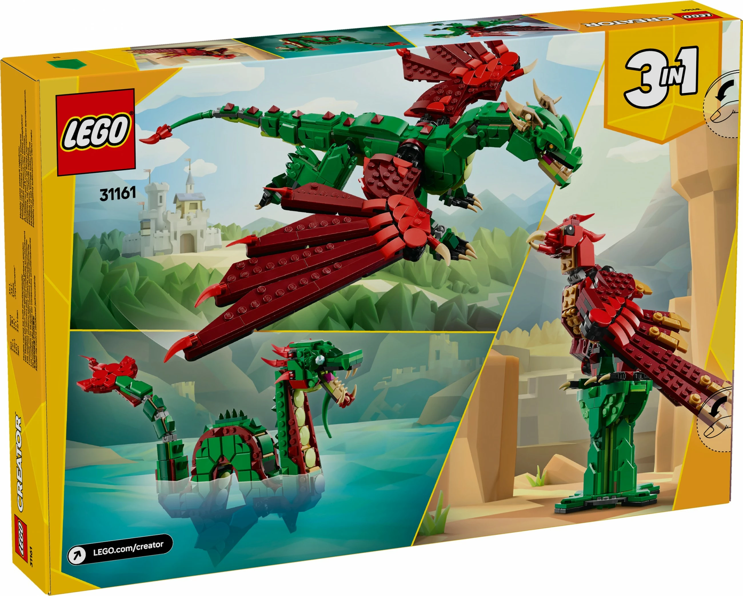 Zgradbeni set Zeleni zmaj LEGO Creator 31161, večbarven