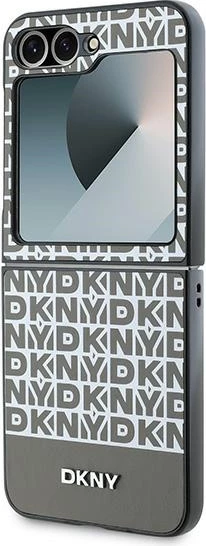 Ovitek za Samsung Galaxy Z Flip 6, DKNY Repeat Pattern Bottom Stripe, rjav