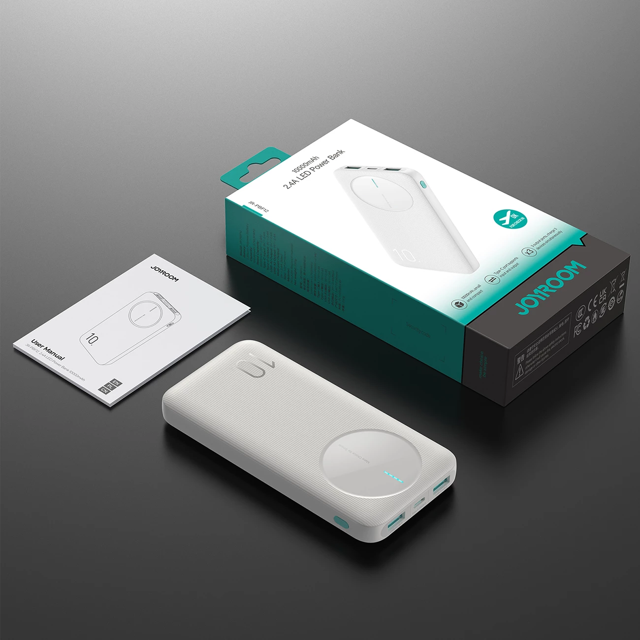 Prenosni polnilec Joyroom JR-PBF12, 10.000 mAh, 3 izhodi, bel