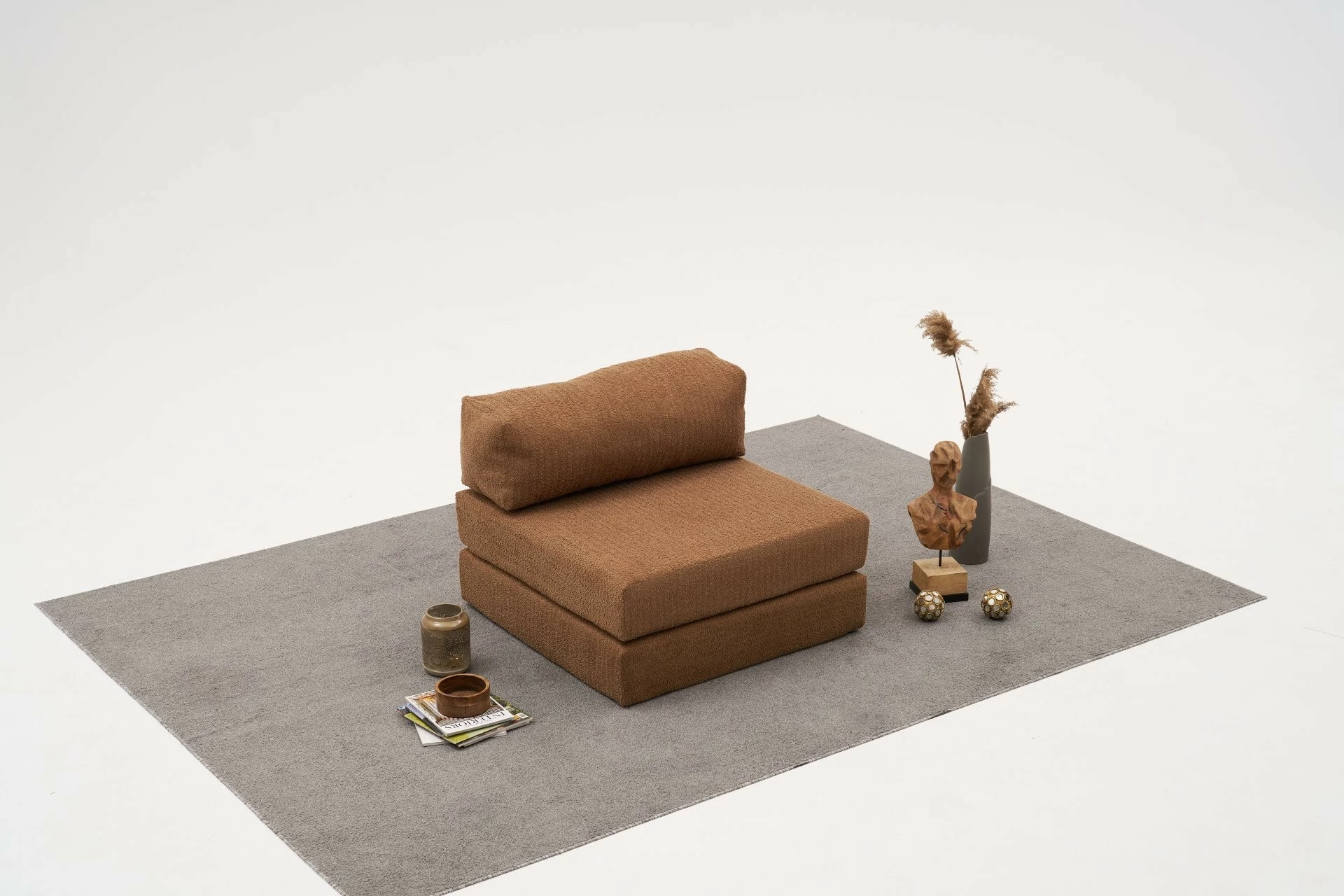 Enosedalna fotelja, rjava, Comfort, Atelier del Sofa, se spremeni v posteljo