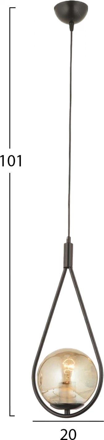 Kovinska stropna svetilka črne barve FH7385.01 20x101 cm