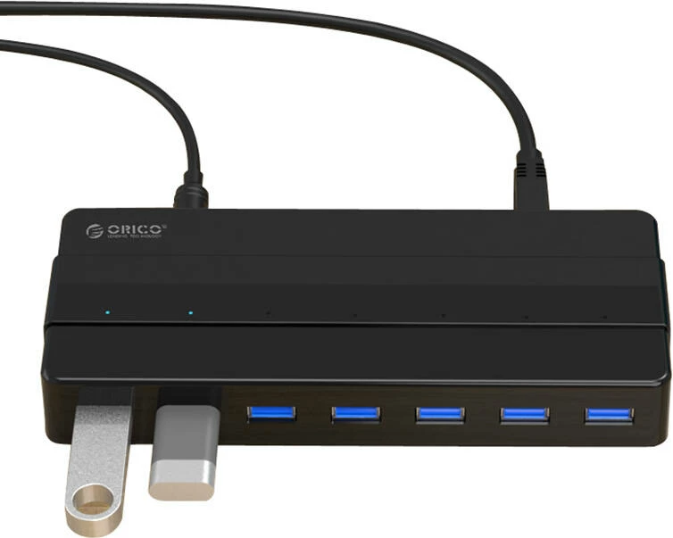 USB 3.0 hub Orico H7928-U3-V1, 7 vrat, črn