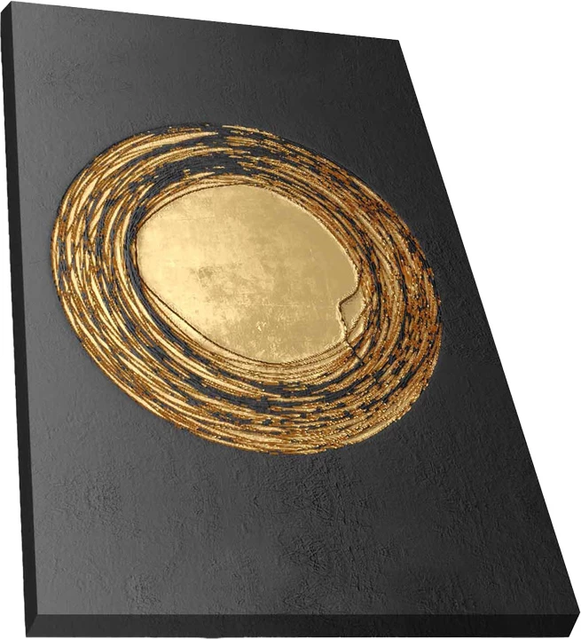 Slika na platnu, digitalni tisk, zlata in črna, 40x3x70 cm Zesan