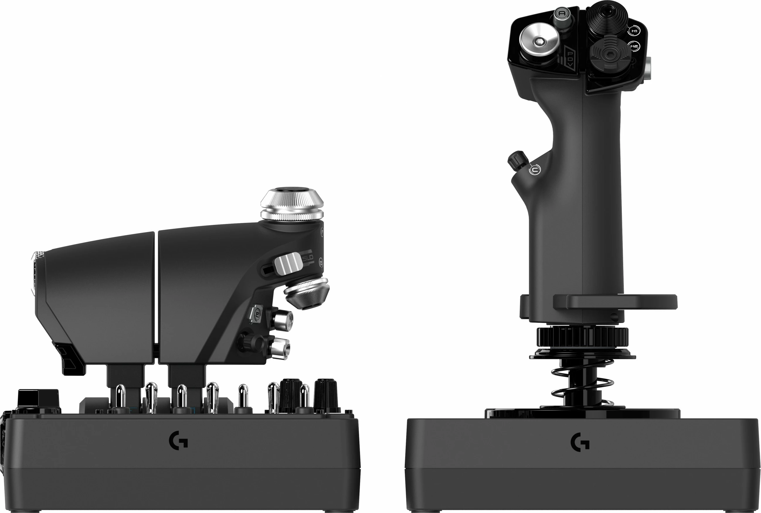 Joystick in plin Logitech X56 H.O.T.A.S., za PC, z LED lučmi, črn