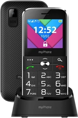 Osnovni mobilni telefon myPhone Halo C, s tipkovnico in dvema SIM karticama, črn