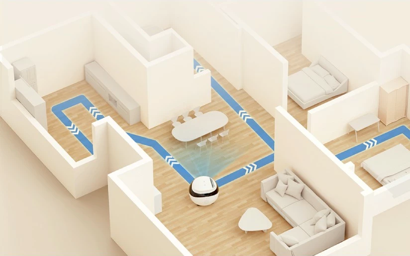 Robot za hišne ljubljenčke Enabot EBO Air, kamera 1080p, sledenje z AI, LiDAR, upravljanje z aplikacijo, bel