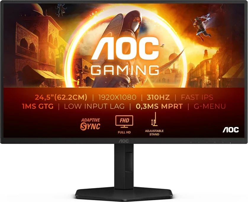 Gaming monitor 25G4SXU AOC, 24,5", Full HD, LED, 310 Hz, črno/siv