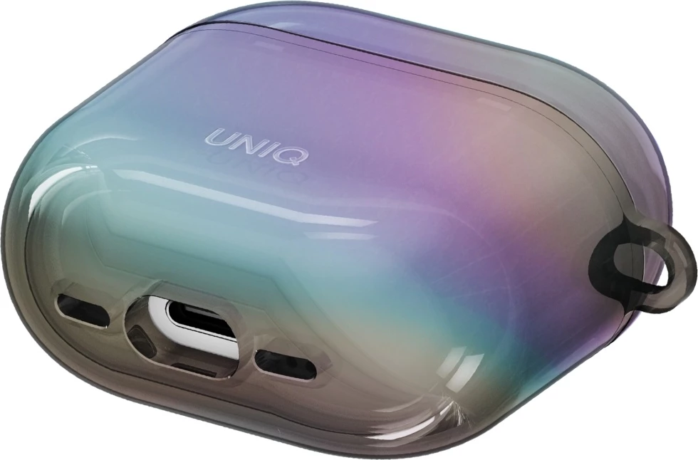 Ovitek za AirPods 4 UNIQ Iridescia s karabinom, večbarven