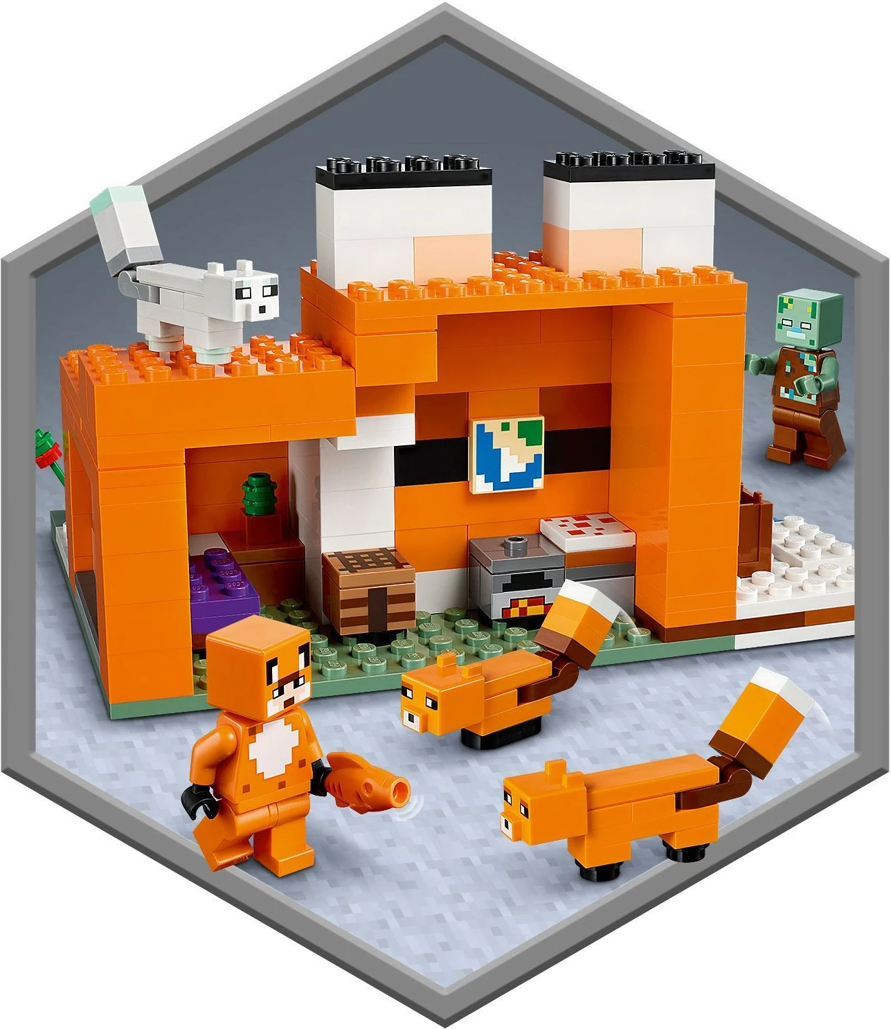 Set za sestavljanje Minecraft The Fox Lodge, 193 kosov, plastika, večbarven