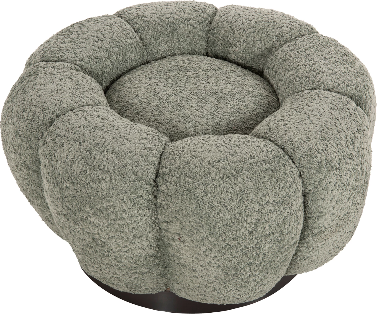 Okrogli stol KRIPP FH9602.05 pistacija zelena boucle-črna kovinska osnova Φ60x31Hcm