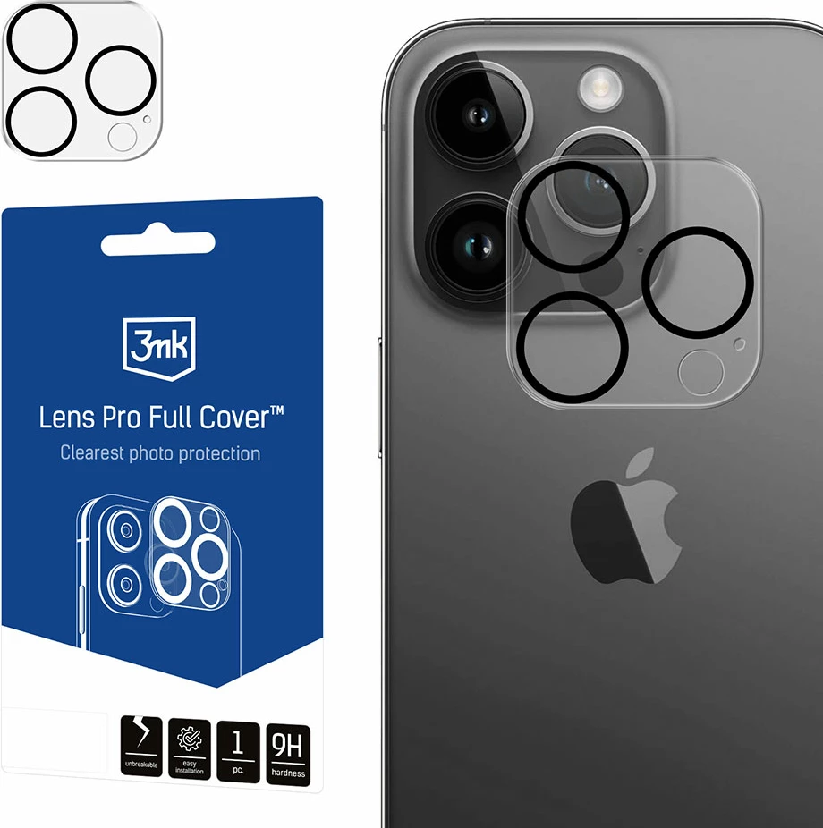 Zaščitno steklo za kamero, 3mk Lens Pro Full Cover za iPhone 13 Pro/13 Pro Max