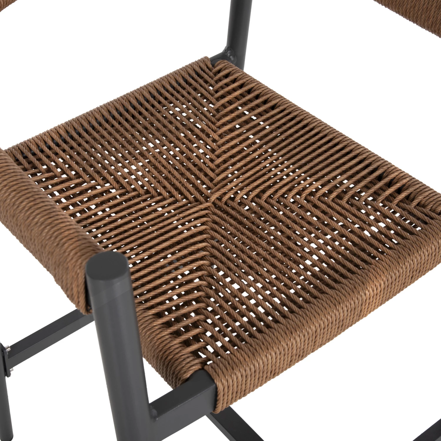 Aluminijasti barski stol GREGG FH5788.12 antracit-sand bež sintetični ratan 55x57x106Hcm