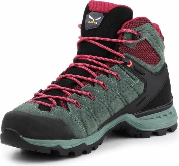 Visoke ženske pohodne čevlje Alp Mate Mid WP, Salewa, rdeče in zelene