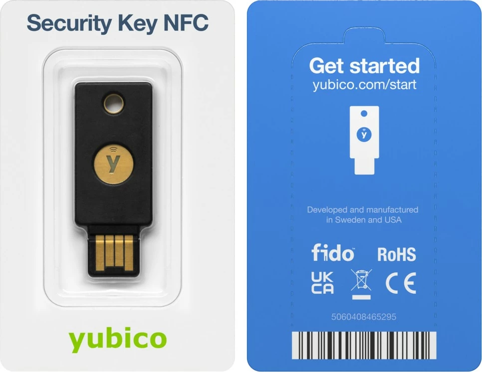 Varnostni ključ USB FIDO2 NFC, Yubico, USB-A, črn