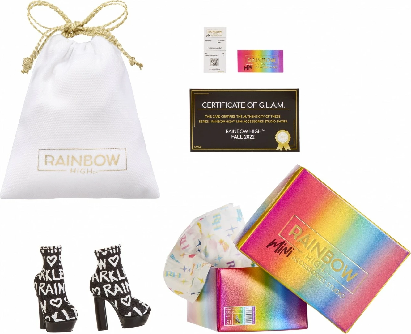 Dodatki za čevlje za punčke Rainbow High, MGA, 1 kos, večbarven