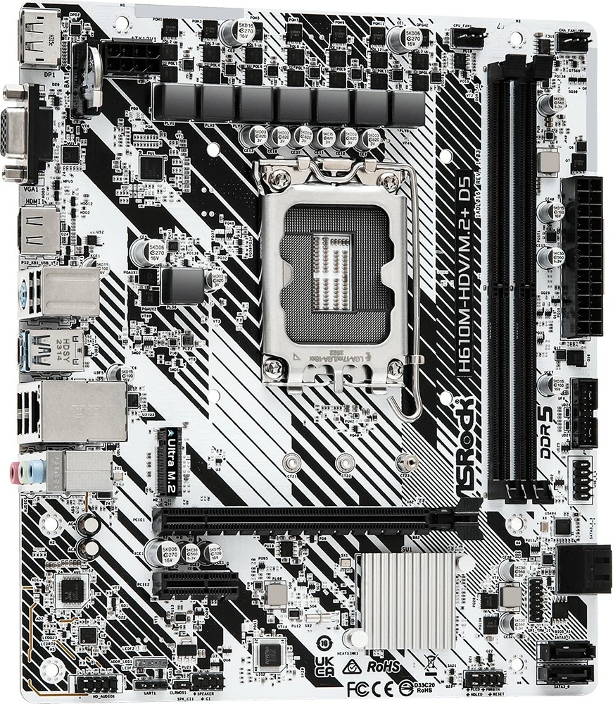 Matična plošča ASRock H610M-HDV/M.2+ D5, Intel LGA 1700, DDR5, micro ATX