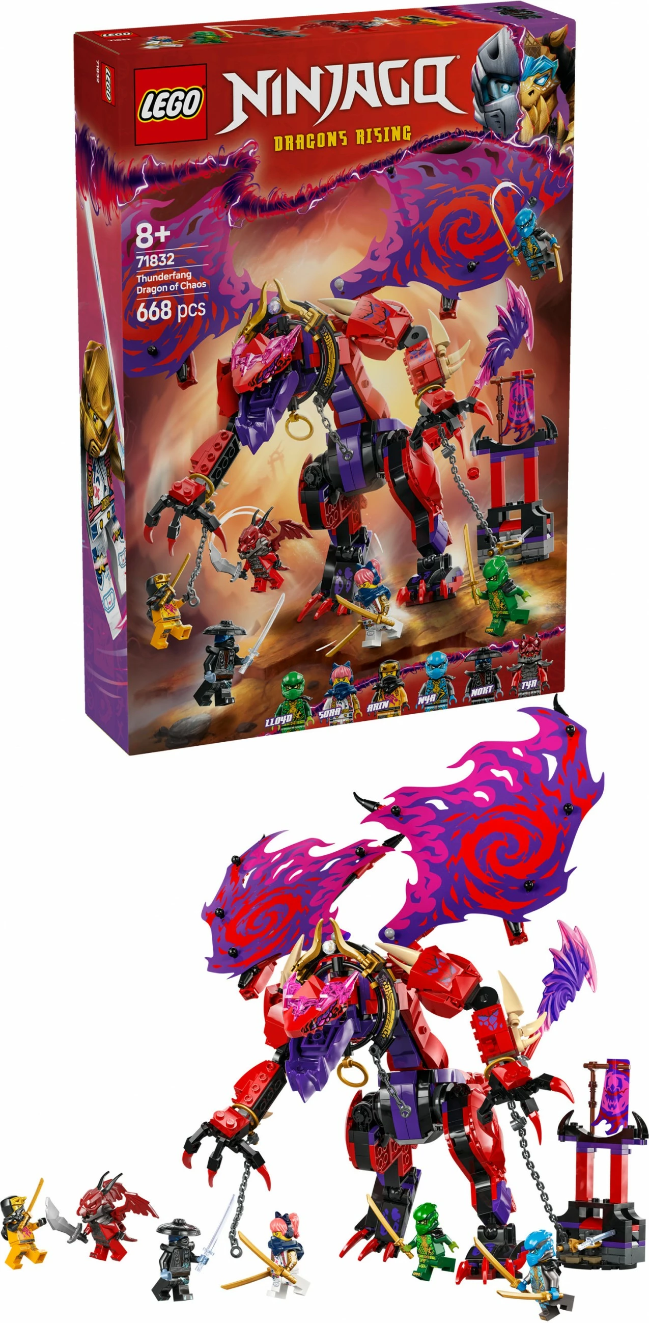 Gradbeni komplet Ninjago Chaosdrache Donnerzahn LEGO 71832, 668 kosov