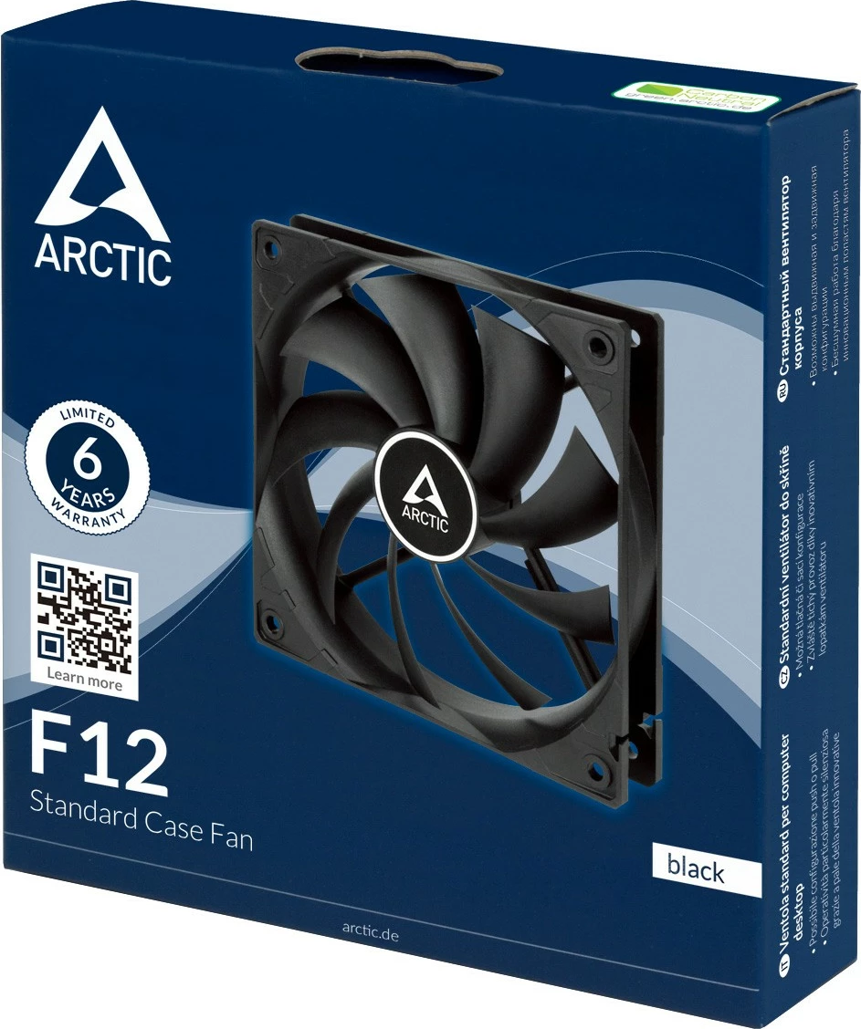 Ventilator za ohišje 120 mm, 1350 RPM, črn ARCTIC F12
