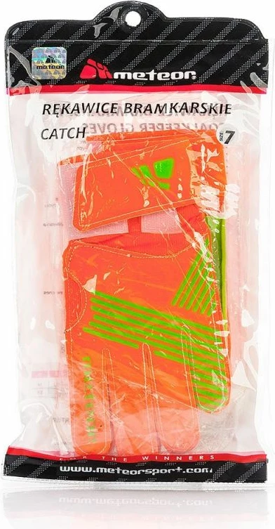 Rokavice za vratarja Meteor, moške in otroške, zelena in oranžna