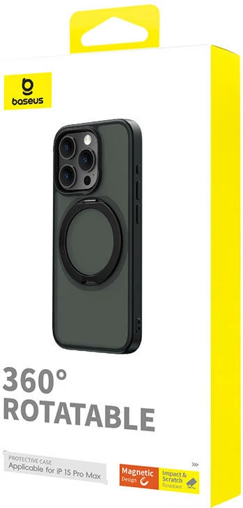 Magnetni ovitek za pametni telefon Baseus CyberLoop serija, za iPhone 15 Pro Max, črn