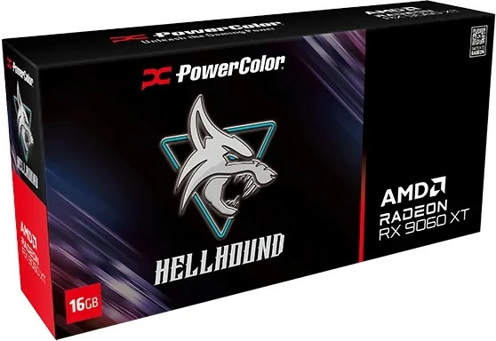 Napredna grafična kartica PowerColor RX 9060 XT Hellhound OC 16GB GDDR6, črna