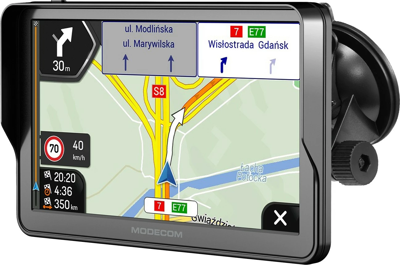 Navigacija GPS MODECOM FREEWAY CX 7.3 iGO, 7-palčni, 16GB, 512MB RAM, Bluetooth, Zemljevid Evropa Truck z letno posodobitvijo