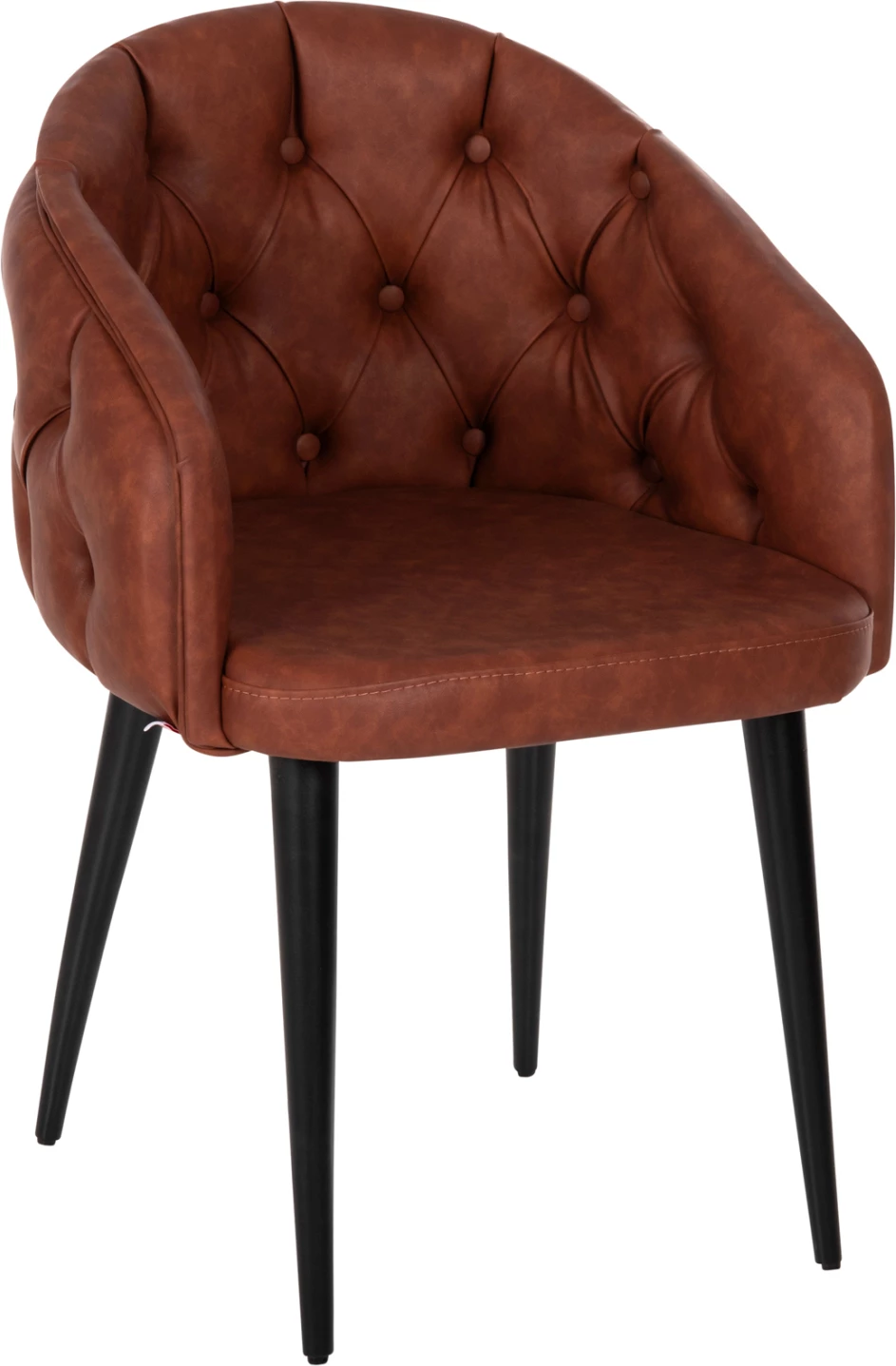 Fotelj 'LORETTA' FH9271.53 v rjavi PU usnje in črne lesene noge 53x60x82H cm