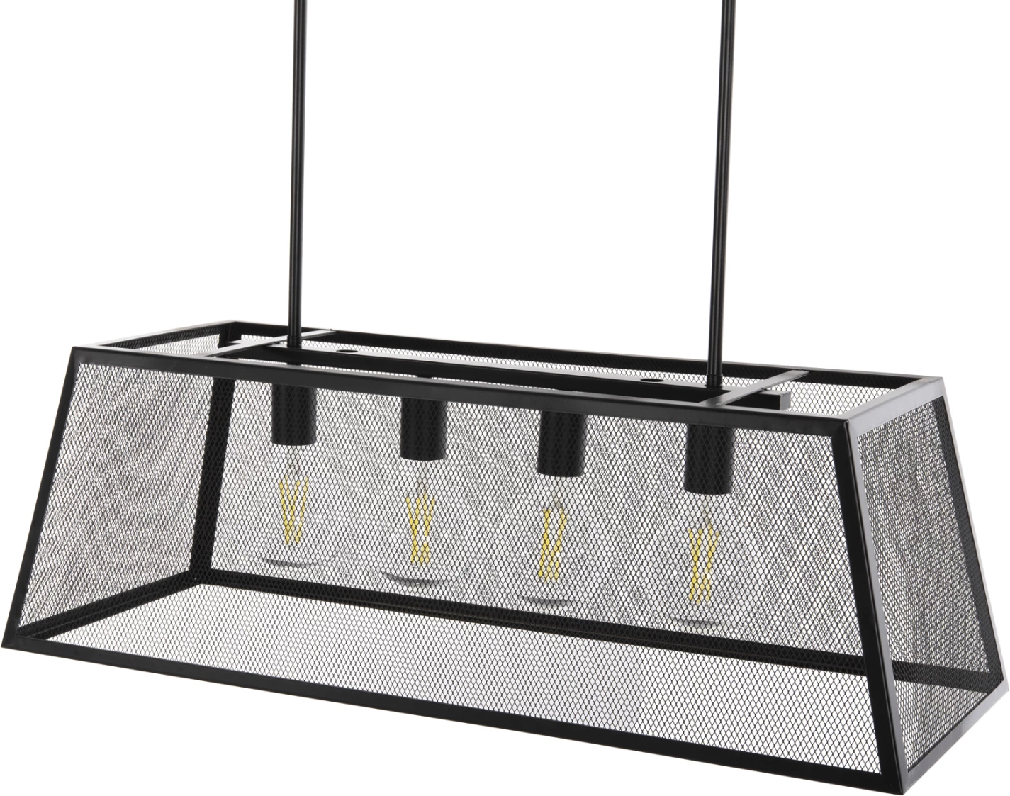 Stropna viseča svetilka FH4179 črna kovina 4-delna 78x30,5x26H cm