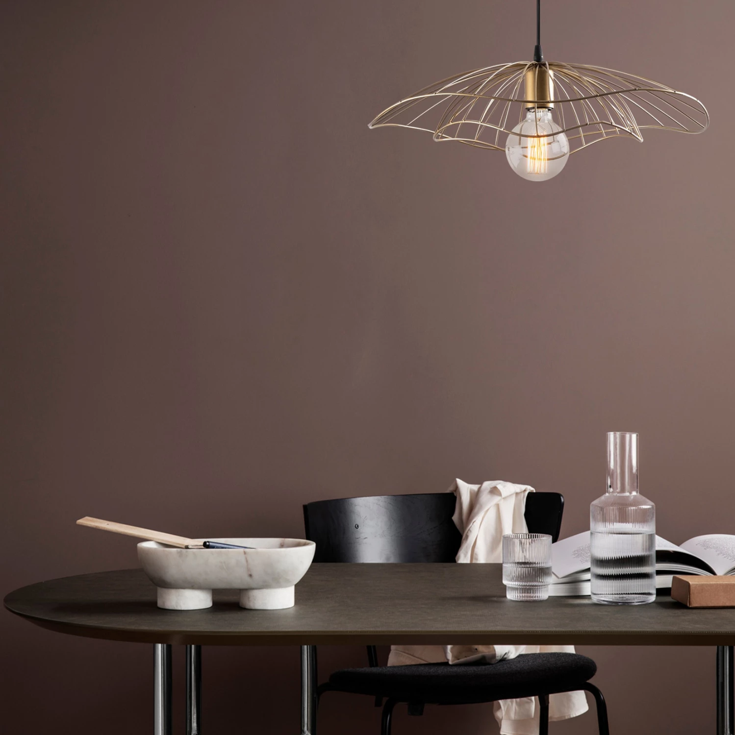 Metalna viseča svetilka, zlata, FH7229.04, Φ50x111 cm