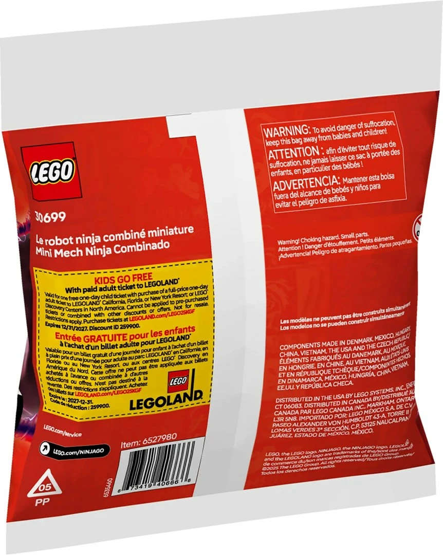 Mini Ninja Combo Mech, LEGO NINJAGO 30699, 80 kosov