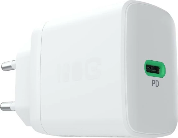 Stenski polnilec USB-C 30 W PD, 1x USB-C, Green Cell PowerSource Solo30 CHARB-GC-30C-W, bel