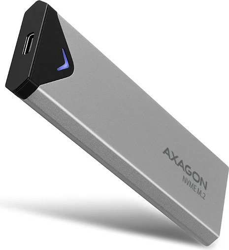 Zunanji računalniško ohišje za NVMe M.2 SSD, USB-C 3.2 Gen 2, 42–80 mm, srebrno/črno — AXAGON EEM2-UG2