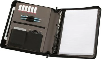 Poslovni organizator A4 z žepom za 10‑palčni tablični računalnik, snemljiv registrator, Wenger Affiliate, siv
