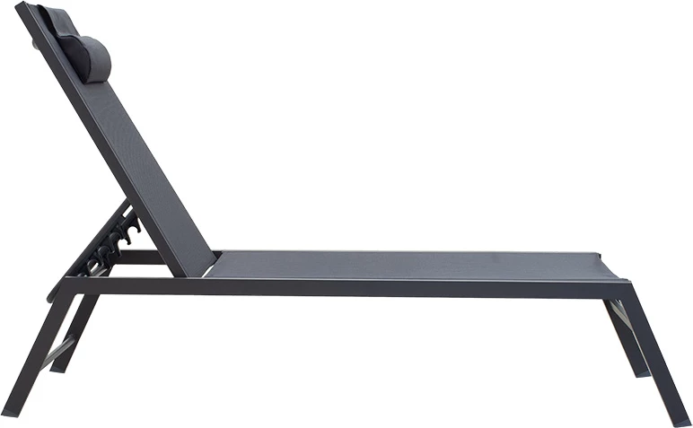 Ležalnik iz aluminija, tekstilen anthracit, temno siva - Kiara