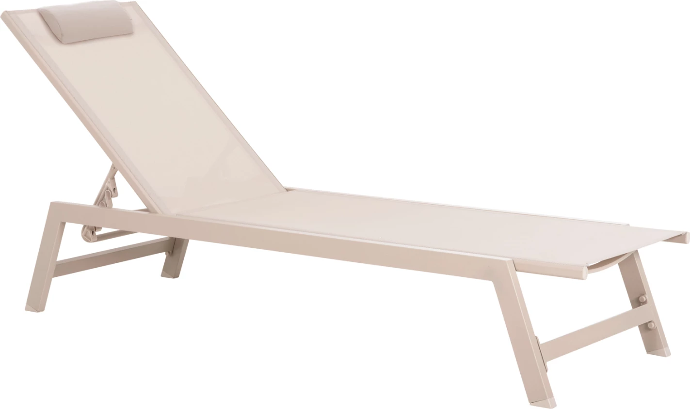 Ležalnik iz aluminija z vzglavnikom RABIA FH5982.04, barva šampanjec, 191,5x60x89,5H cm
