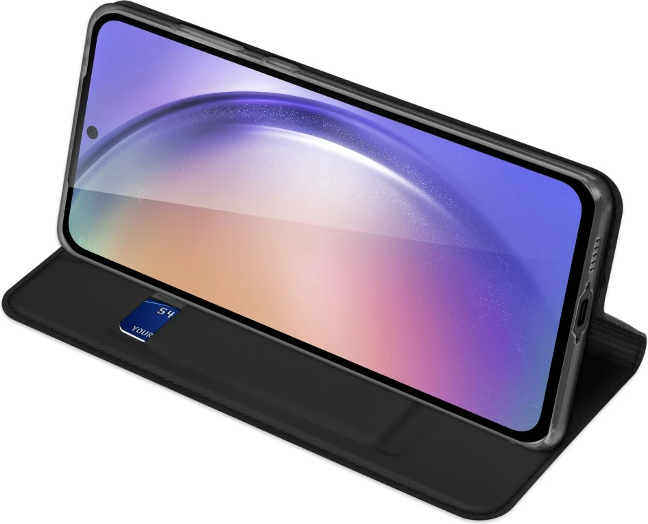 Ovitek za telefon z žepom za kartice in pokrovom, črn, Dux Ducis Skin Pro za Samsung Galaxy A55 5G