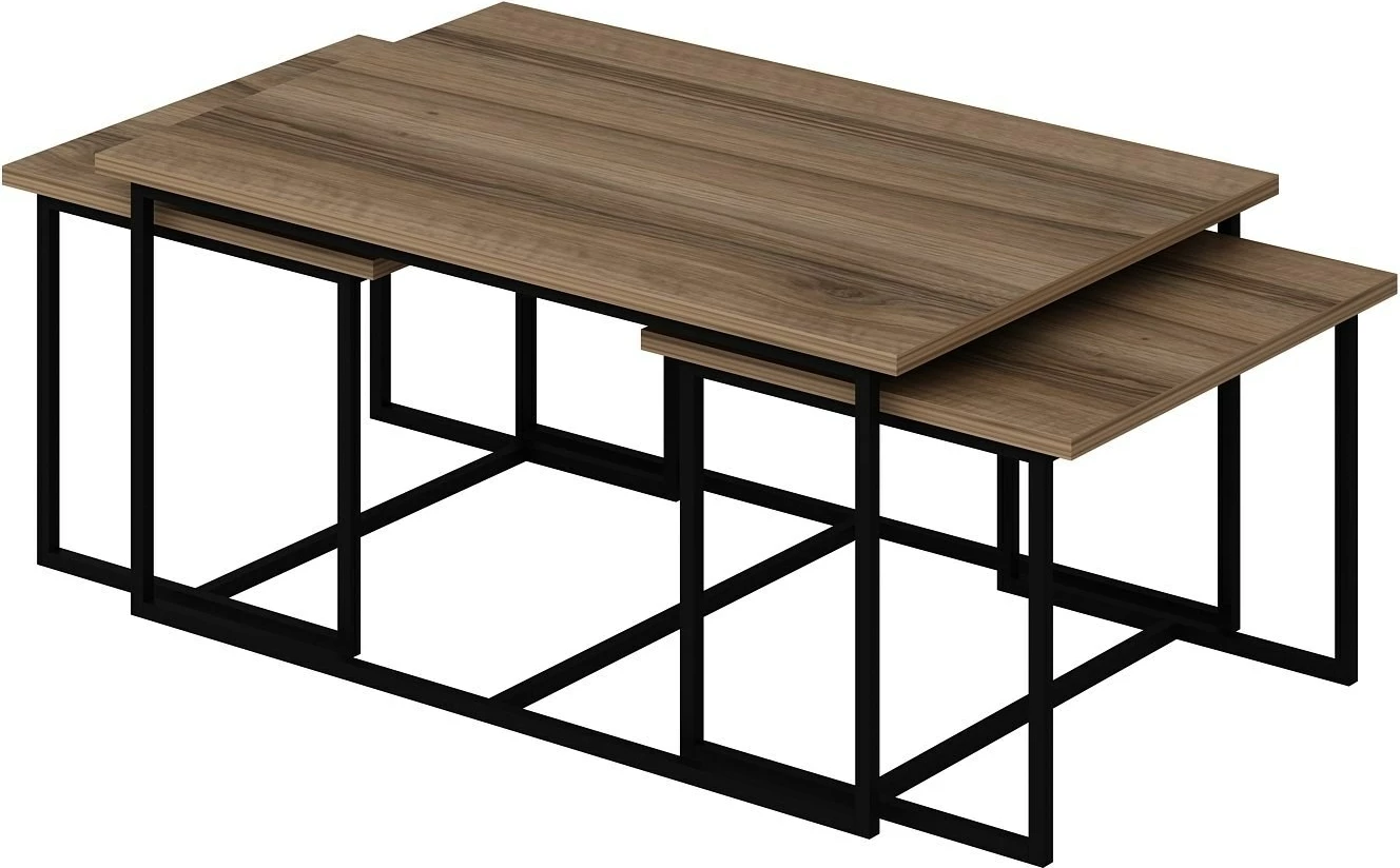 Set prekrivajočih miz Levada, Hanah Home, rjave barve, 3 kosi